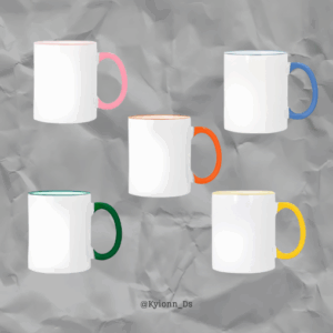 Tazas con asa y borde de color 11oz 2x1